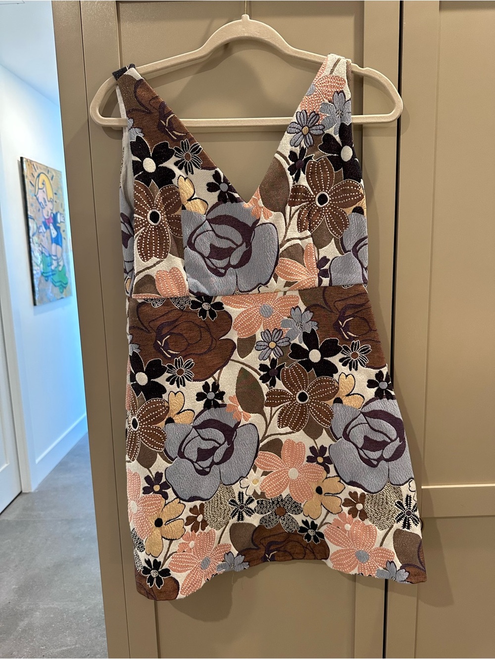 Zara jacquard floral print mini dress